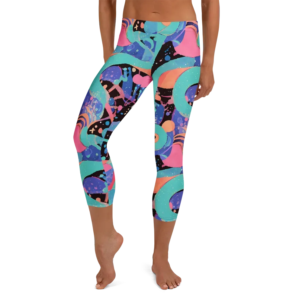 Candy Orbit on Capri Leggings — Front