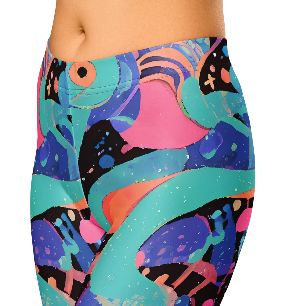Candy Orbit on Capri Leggings — Zoomed-in