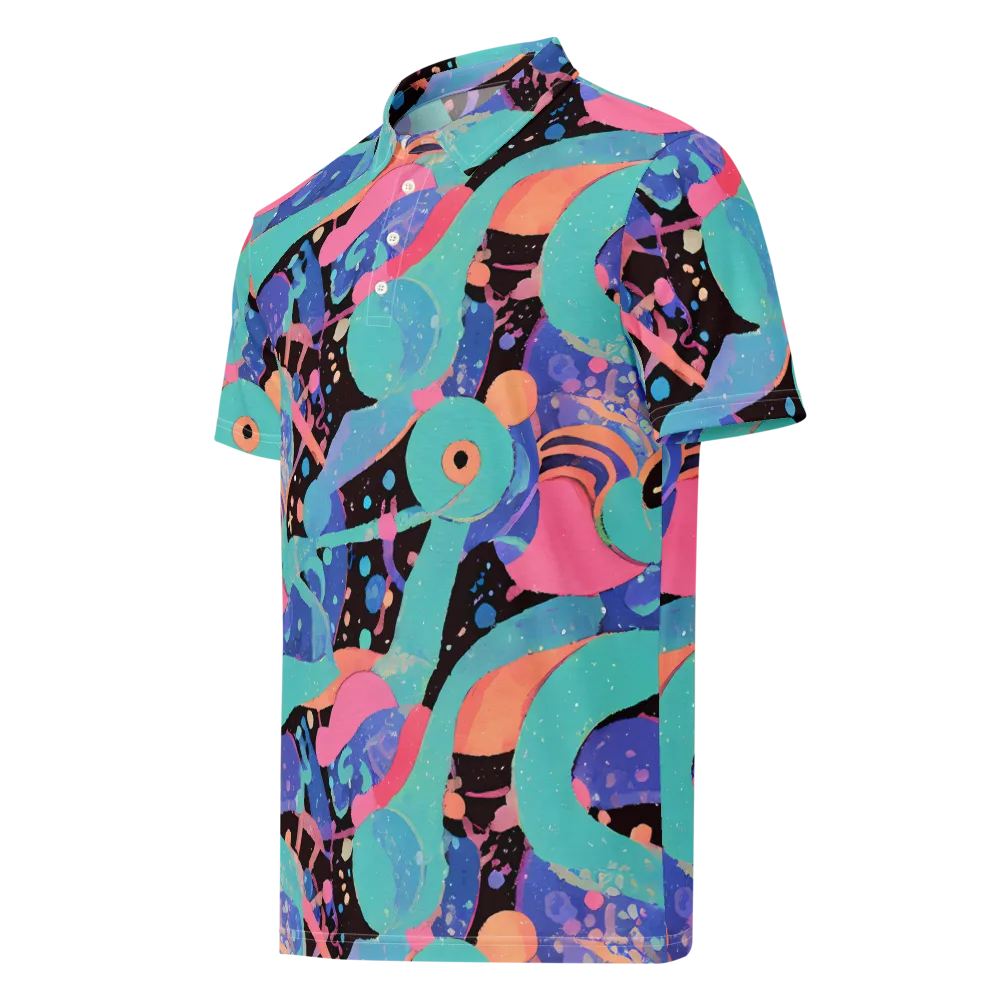 Candy Orbit on Men's Slim Fit Polo Shirt — Left Front