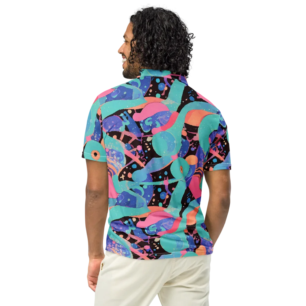 Candy Orbit on Men's Slim Fit Polo Shirt — Back