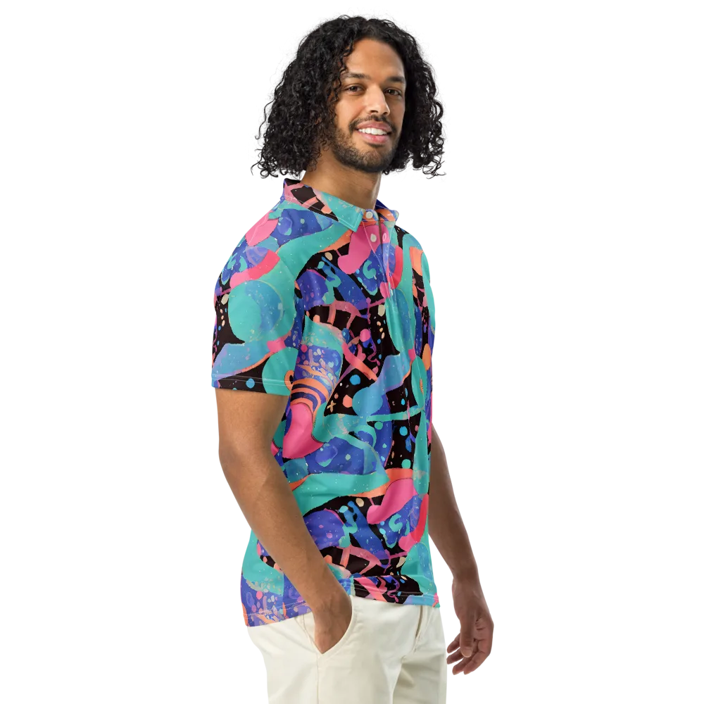 Candy Orbit on Men's Slim Fit Polo Shirt — Right Front