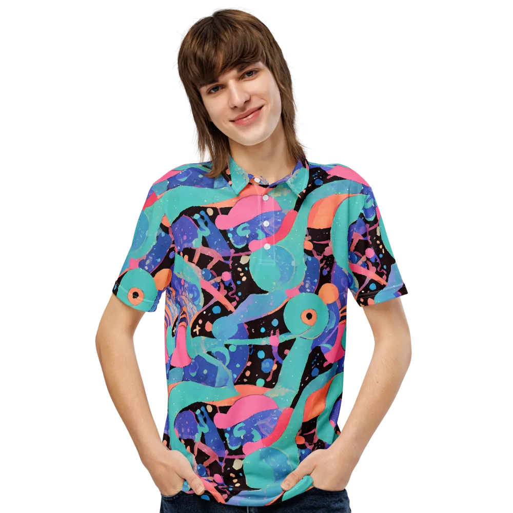 Candy Orbit on Men's Slim Fit Polo Shirt — Front