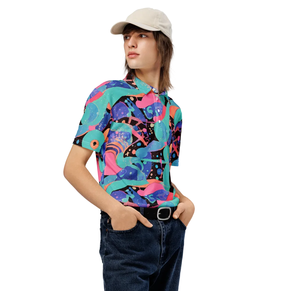 Candy Orbit on Men's Slim Fit Polo Shirt — Right Front
