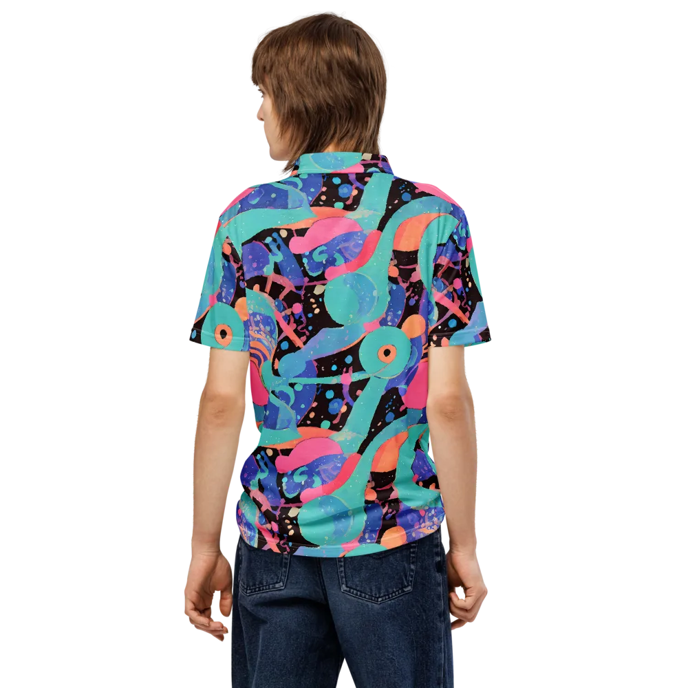 Candy Orbit on Men's Slim Fit Polo Shirt — Back