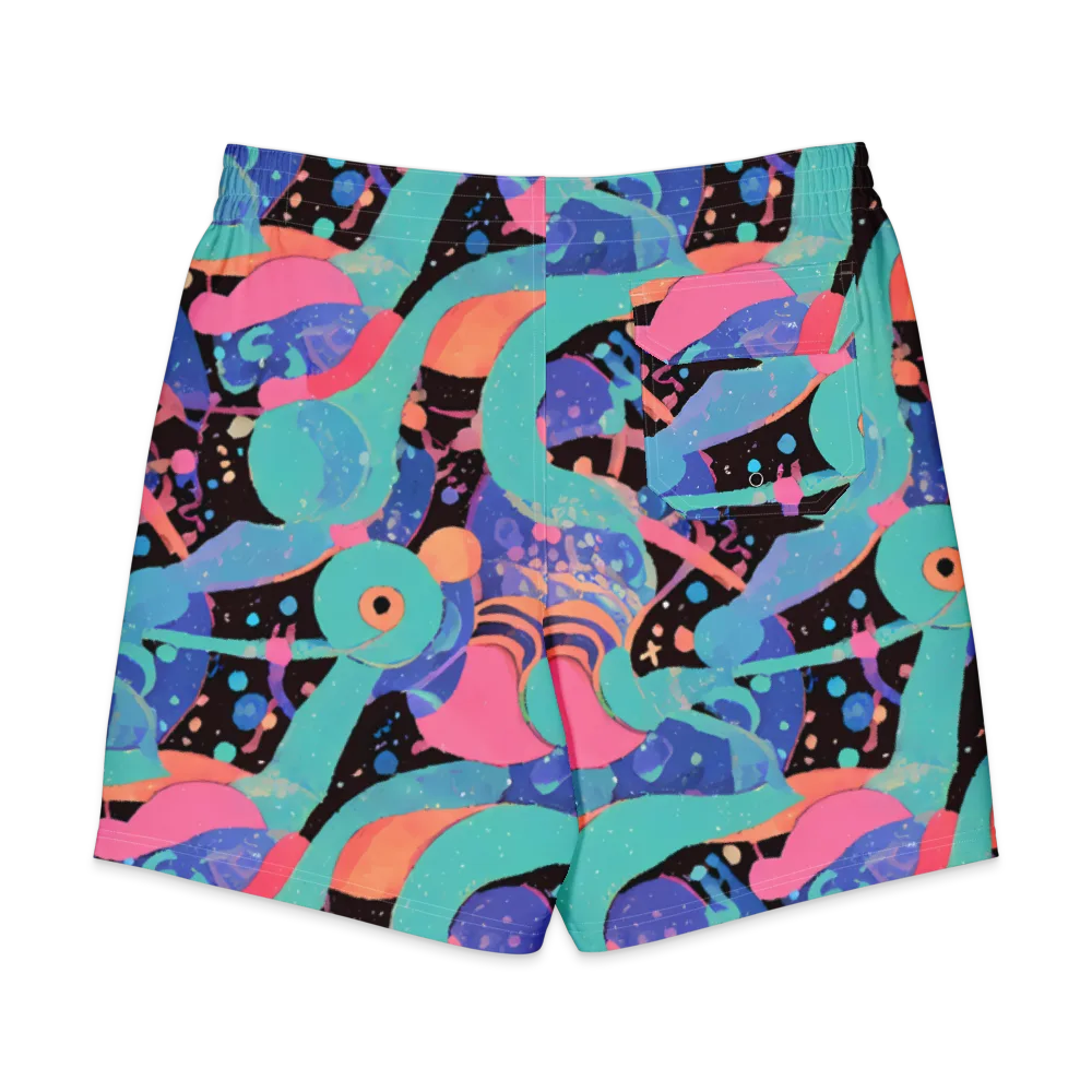 Candy Orbit on Men's Board Shorts — Back