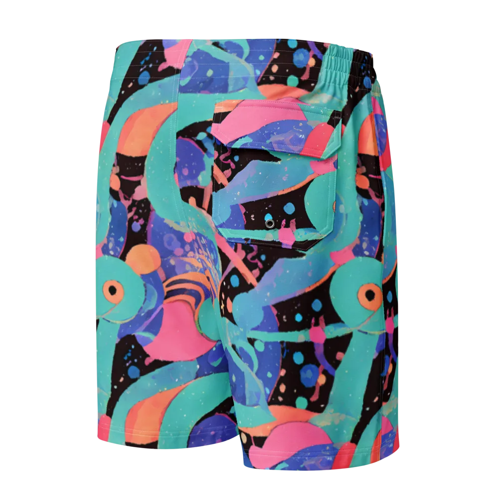 Candy Orbit on Men's Board Shorts — Back