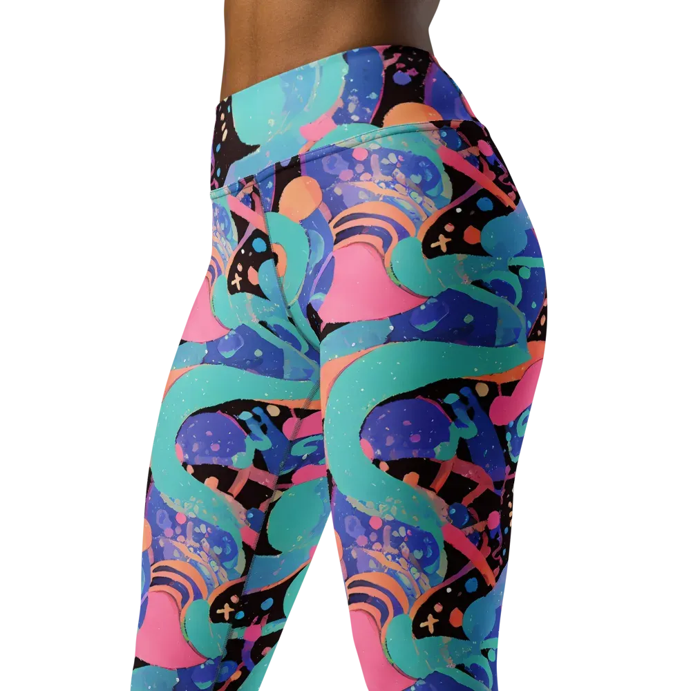 Candy Orbit on Yoga Leggings — Left Front