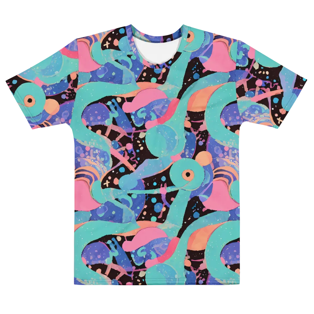 Candy Orbit on Men's Cotton Crew Neck T-Shirt — Front