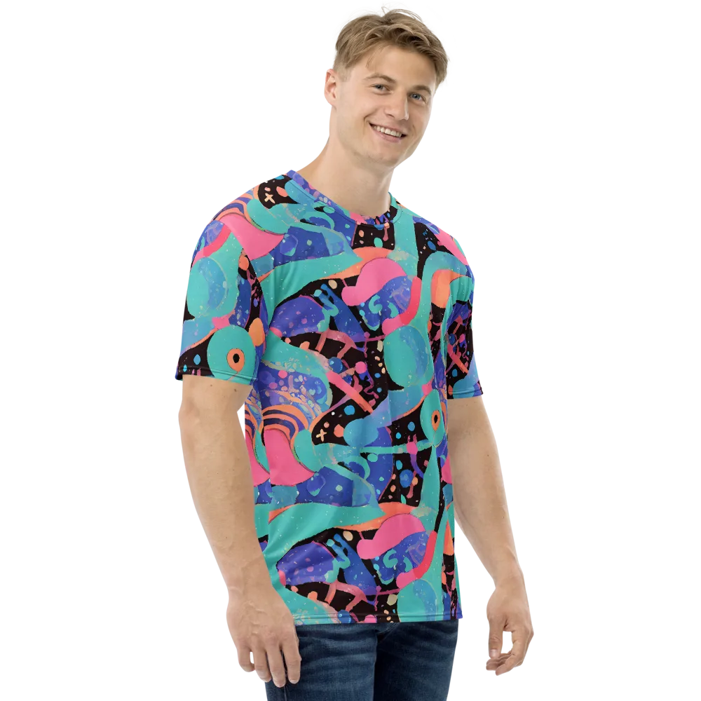 Candy Orbit on Men's Crew Neck T-Shirt — Right