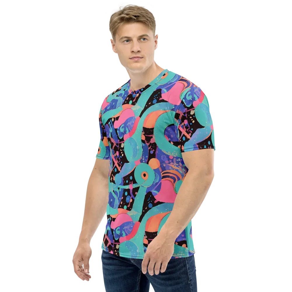 Candy Orbit on Men's Crew Neck T-Shirt — Left
