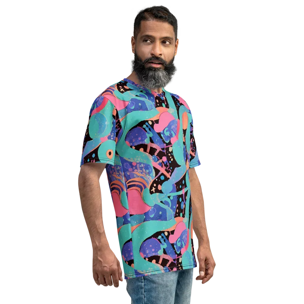 Candy Orbit on Men's Crew Neck T-Shirt — Right