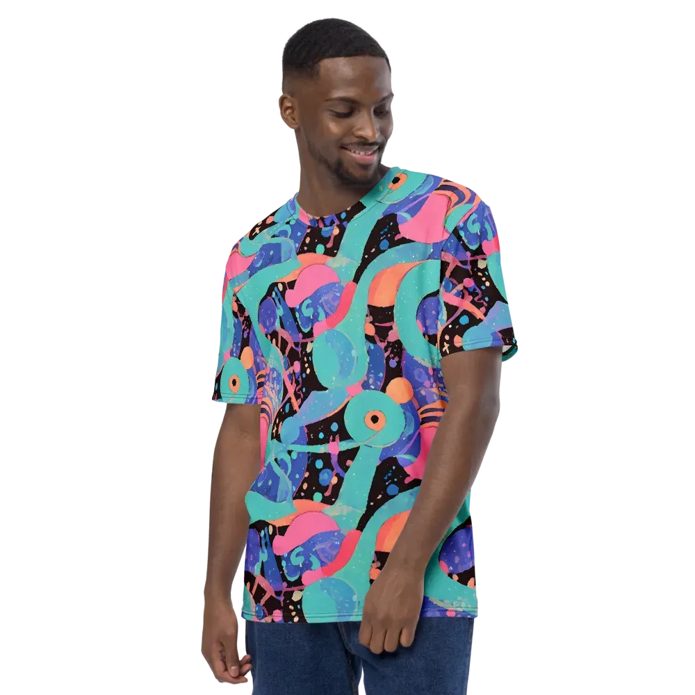 Candy Orbit on Men's Crew Neck T-Shirt — Left