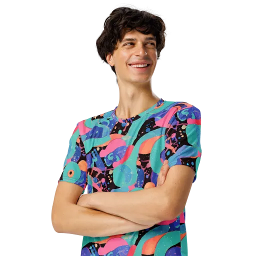 Candy Orbit on a Men's Crew Neck T-Shirt
