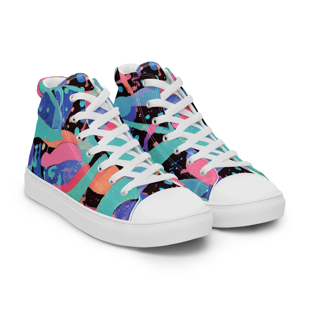 Candy Orbit on Men's High Top Canvas Shoes — Right Front