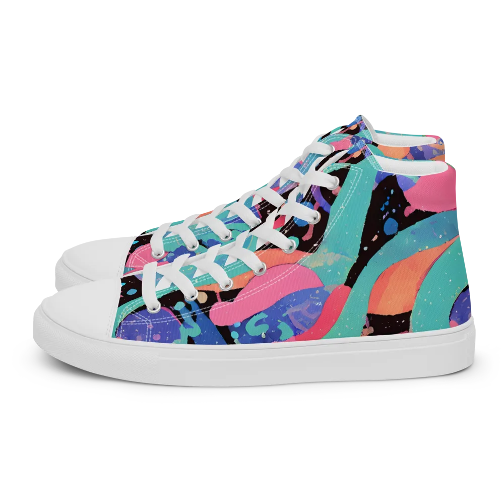 Candy Orbit on Men's High Top Canvas Shoes — Left