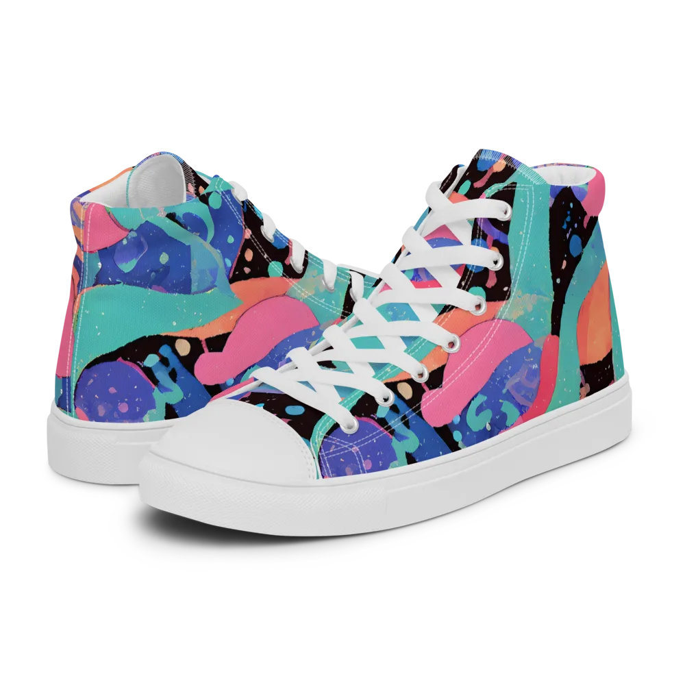Candy Orbit on Men's High Top Canvas Shoes — Left