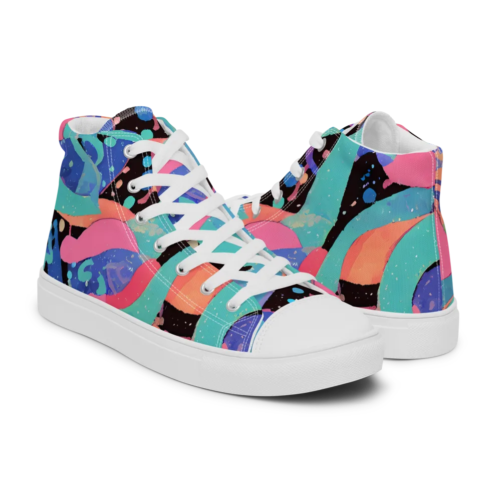 Candy Orbit on Men's High Top Canvas Shoes — Right