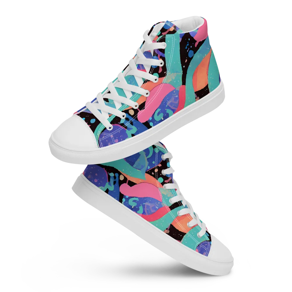 Candy Orbit on Men's High Top Canvas Shoes — Front