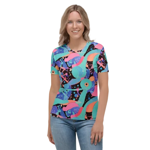 Candy Orbit on a Women's Crew Neck T-Shirt