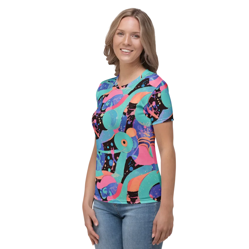 Candy Orbit on Women's Crew Neck T-Shirt — Left