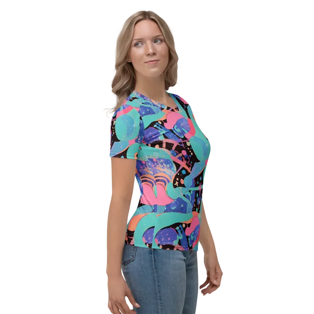 Candy Orbit on Women's Crew Neck T-Shirt — Right