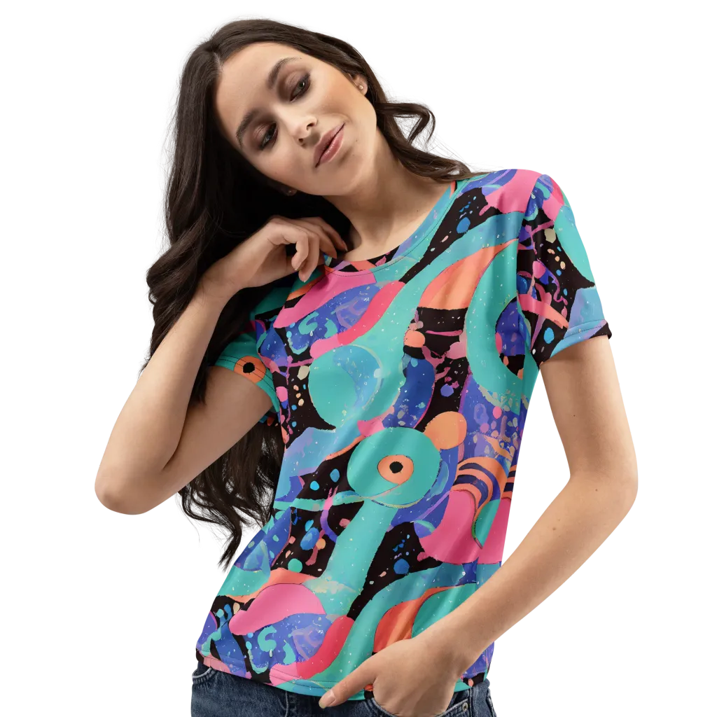 Candy Orbit on Women's Crew Neck T-Shirt — Left Front