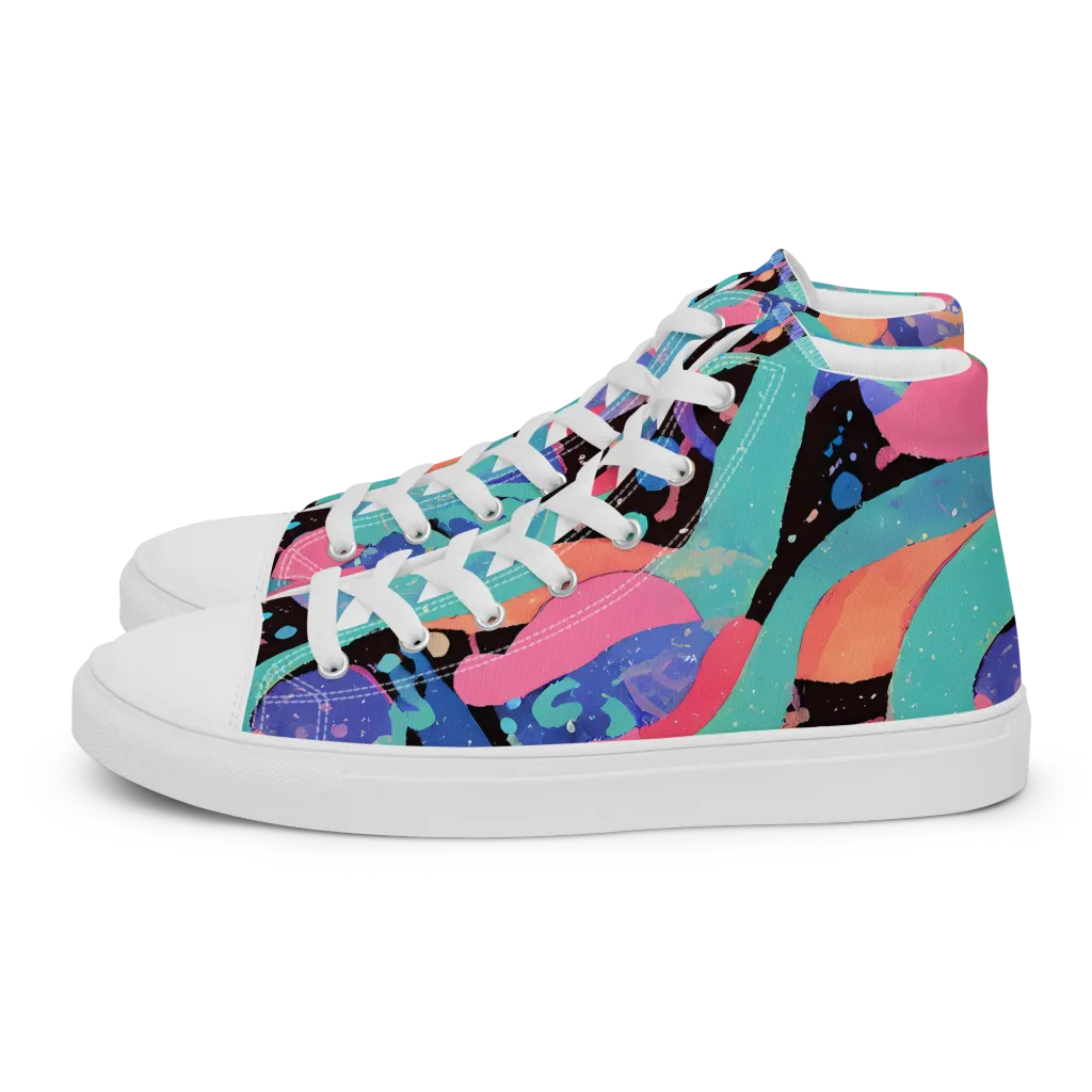 Candy Orbit on Women's High Top Canvas Shoes — Left