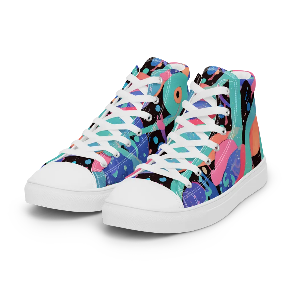 Candy Orbit on Women's High Top Canvas Shoes — Left Front