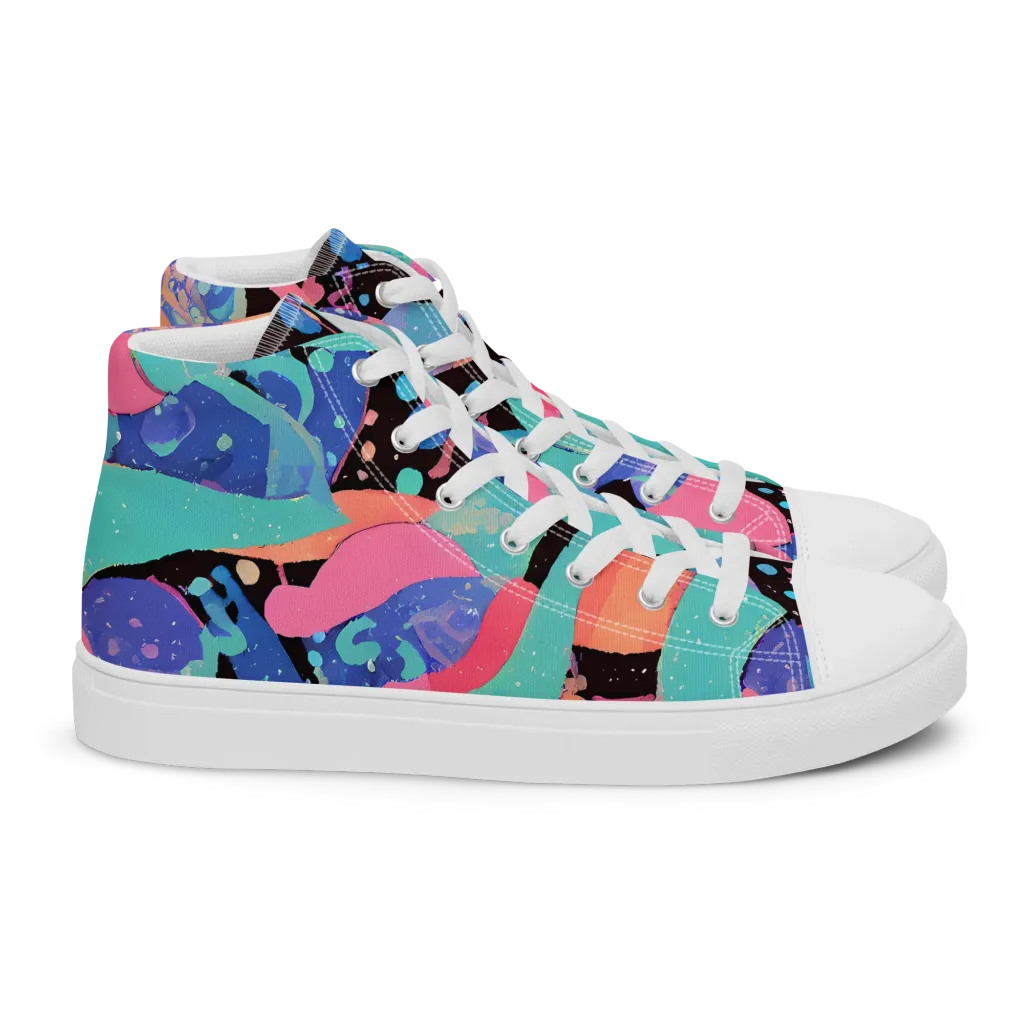 Candy Orbit on Women's High Top Canvas Shoes — Right