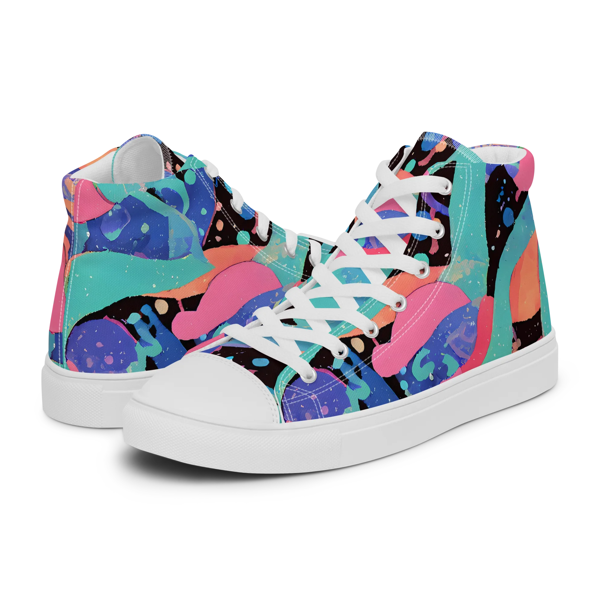 Candy Orbit on Women's High Top Canvas Shoes — Left