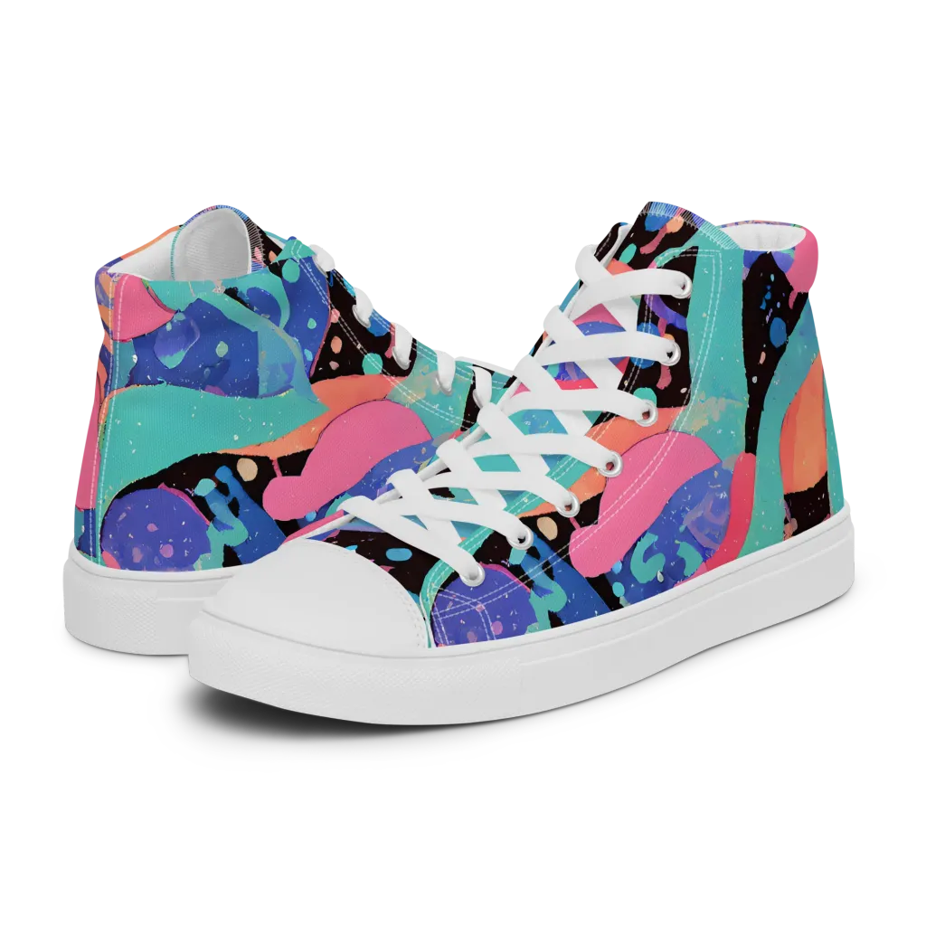 Candy Orbit on Women's High Top Canvas Shoes — Left