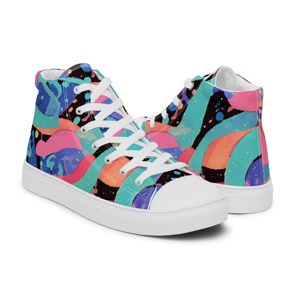 Candy Orbit on Women's High Top Canvas Shoes — Right