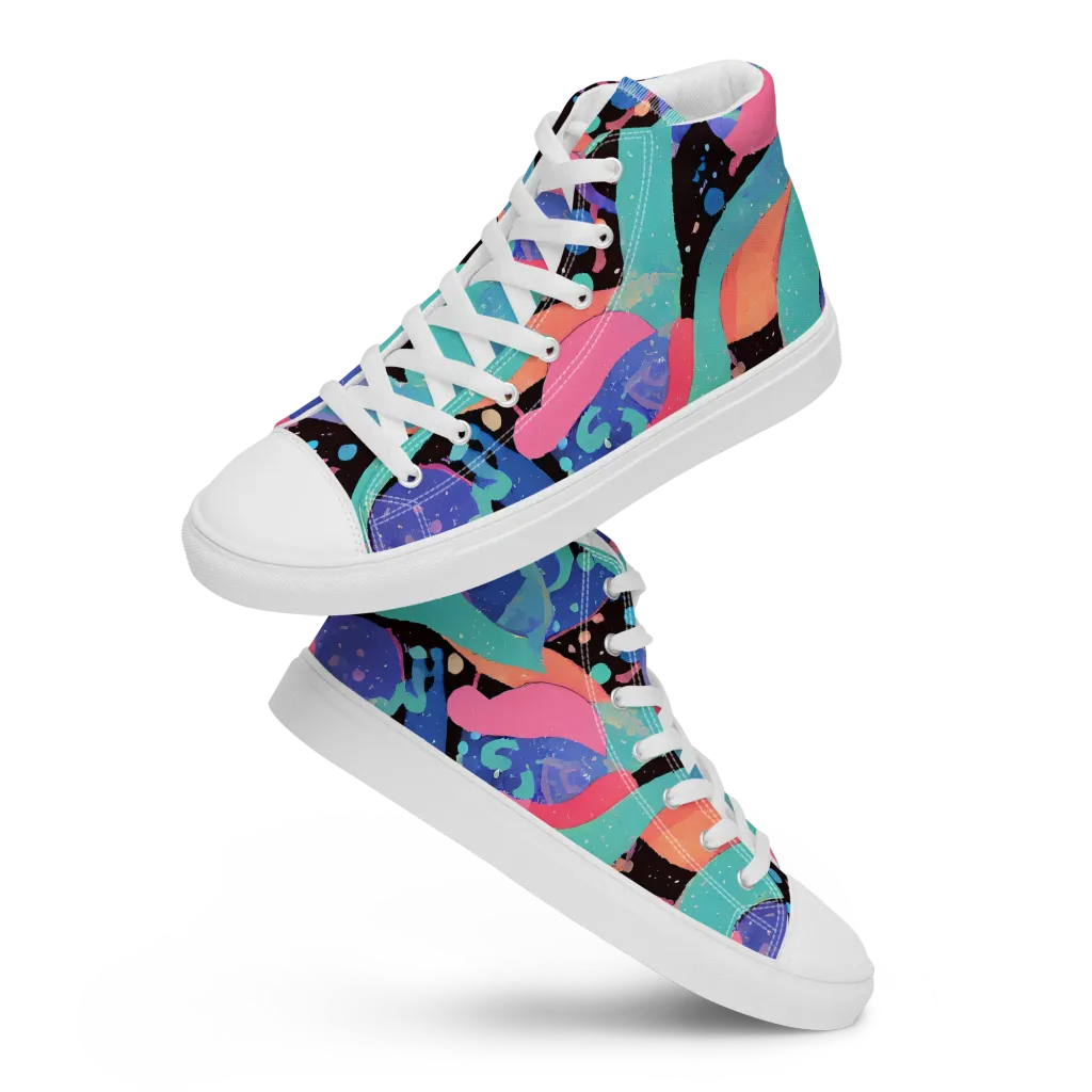 Candy Orbit on Women's High Top Canvas Shoes — Front