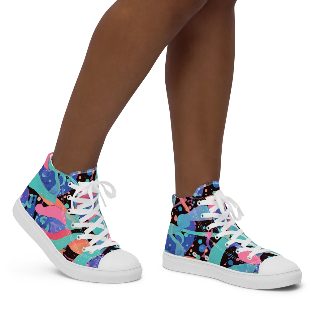 Candy Orbit on Women's High Top Canvas Shoes — Right