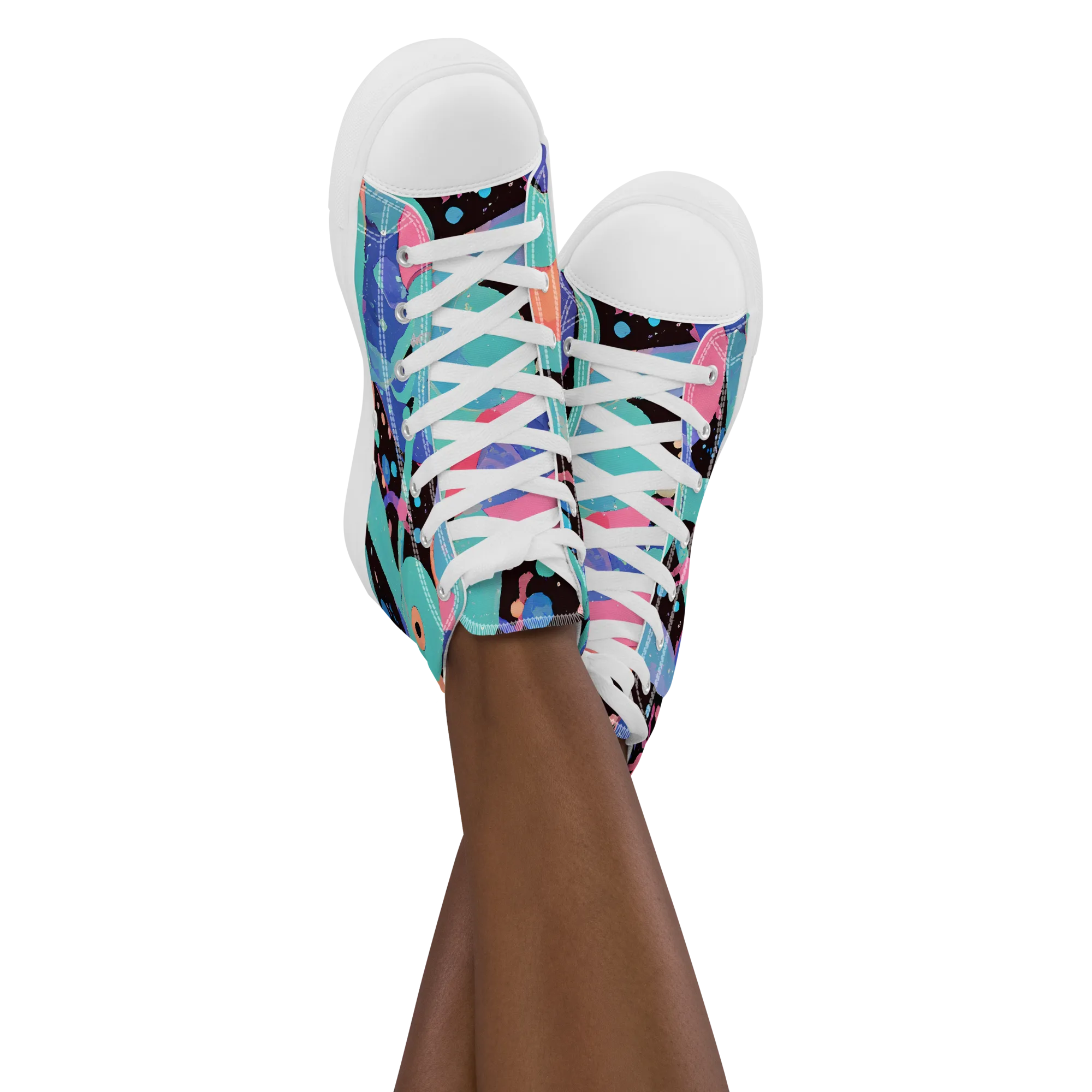 Candy Orbit on Women's High Top Canvas Shoes — Front