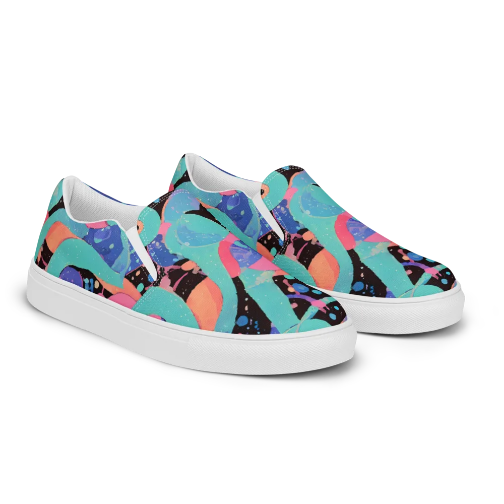Candy Orbit on Men's Slip-On Canvas Shoes — Right Front