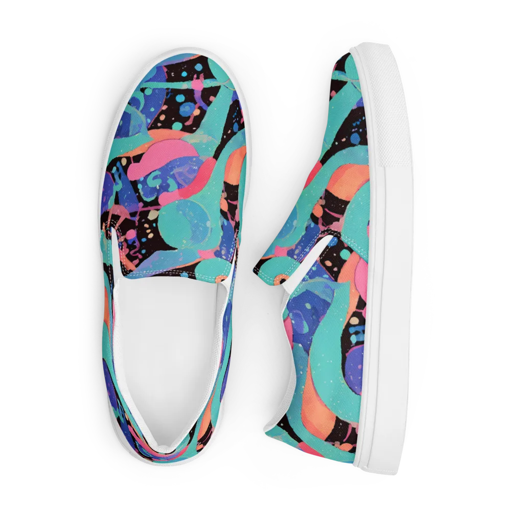 Candy Orbit on Men's Slip-On Canvas Shoes — Front