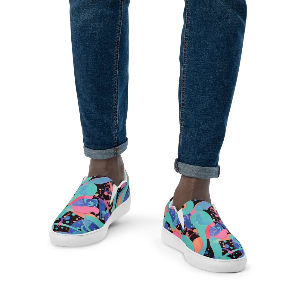 Candy Orbit on Men's Slip-On Canvas Shoes — Front