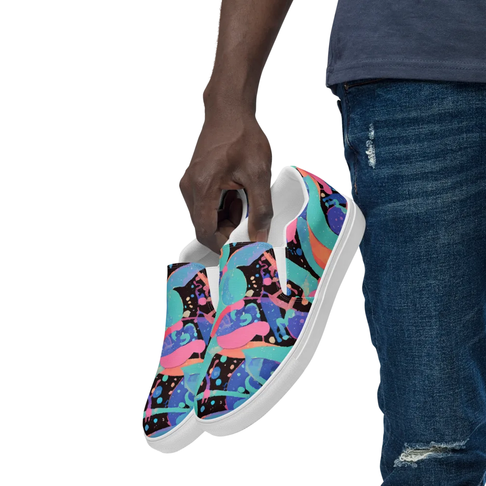 Candy Orbit on Men's Slip-On Canvas Shoes — Left Front