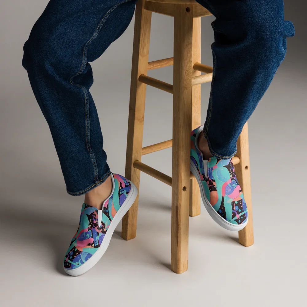 Candy Orbit on Men's Slip-On Canvas Shoes — Front
