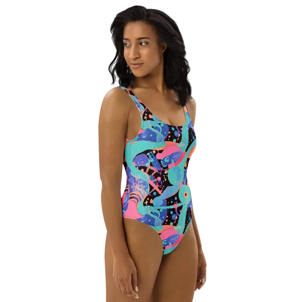 Candy Orbit on One-Piece Swimsuit — Right