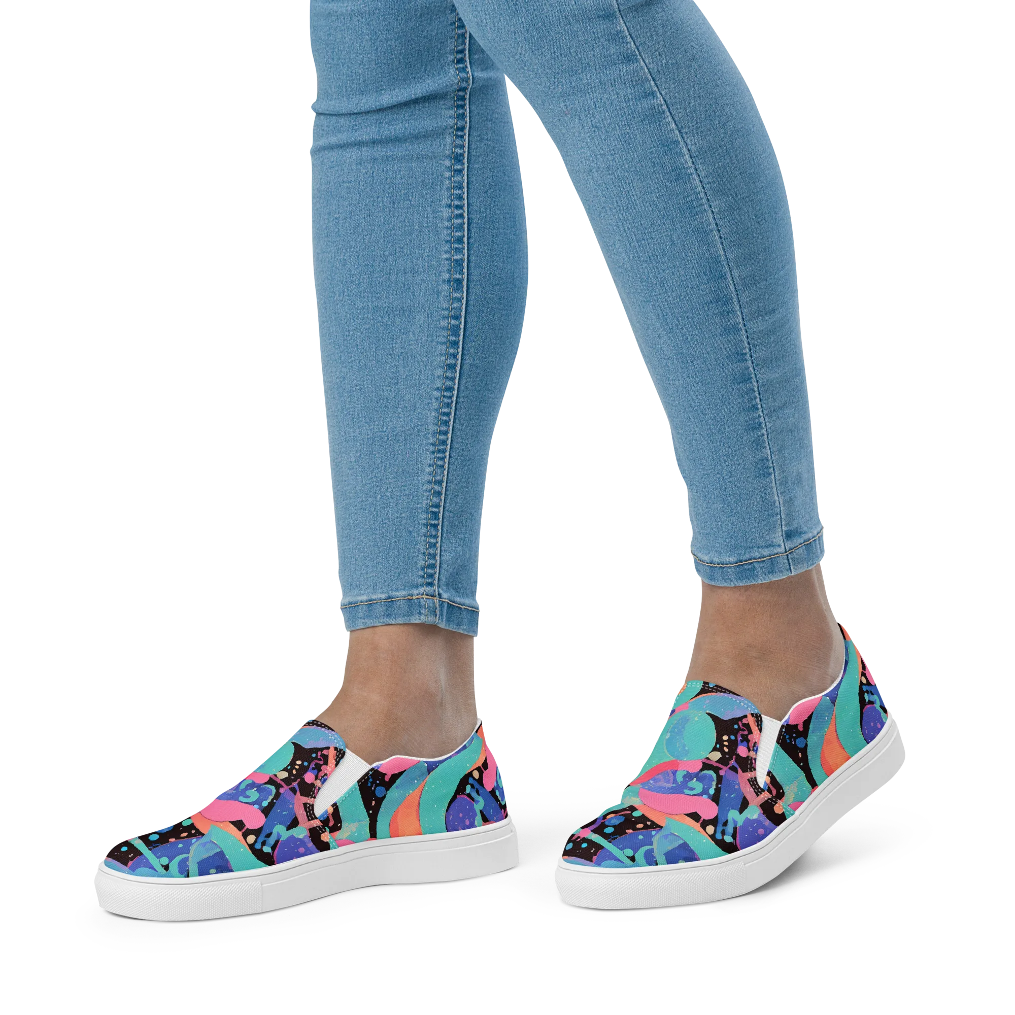 Candy Orbit on Women's Slip-On Canvas Shoes — Front