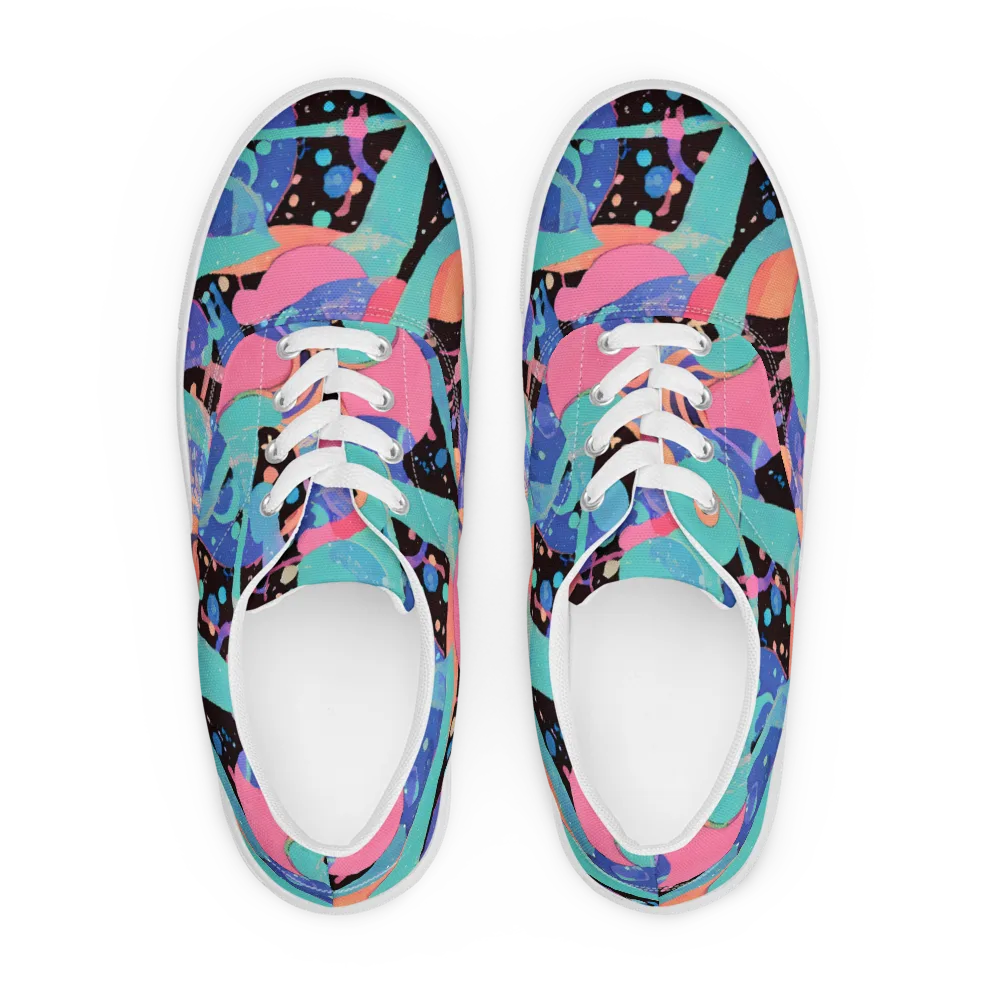 Candy Orbit on Men's Lace-Up Canvas Shoes — Front