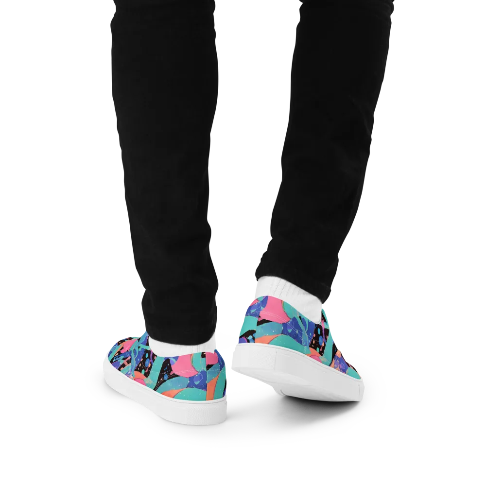 Candy Orbit on Men's Lace-Up Canvas Shoes — Back