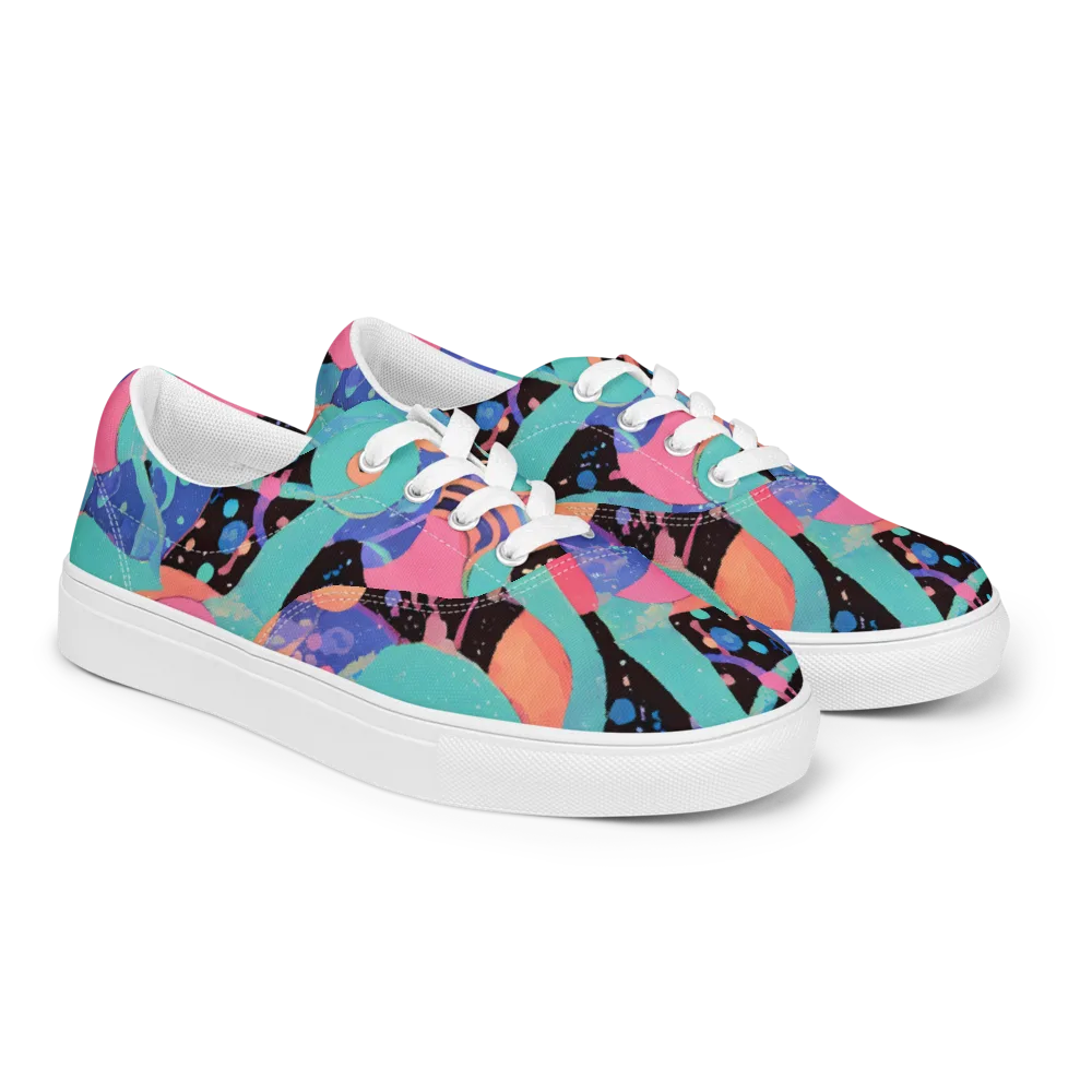 Candy Orbit on Men's Lace-Up Canvas Shoes — Right Front