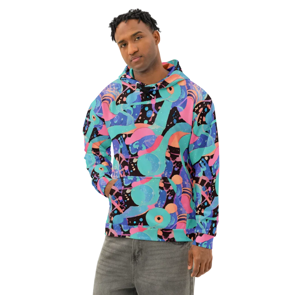 Candy Orbit on Cotton Hoodie — Left Front