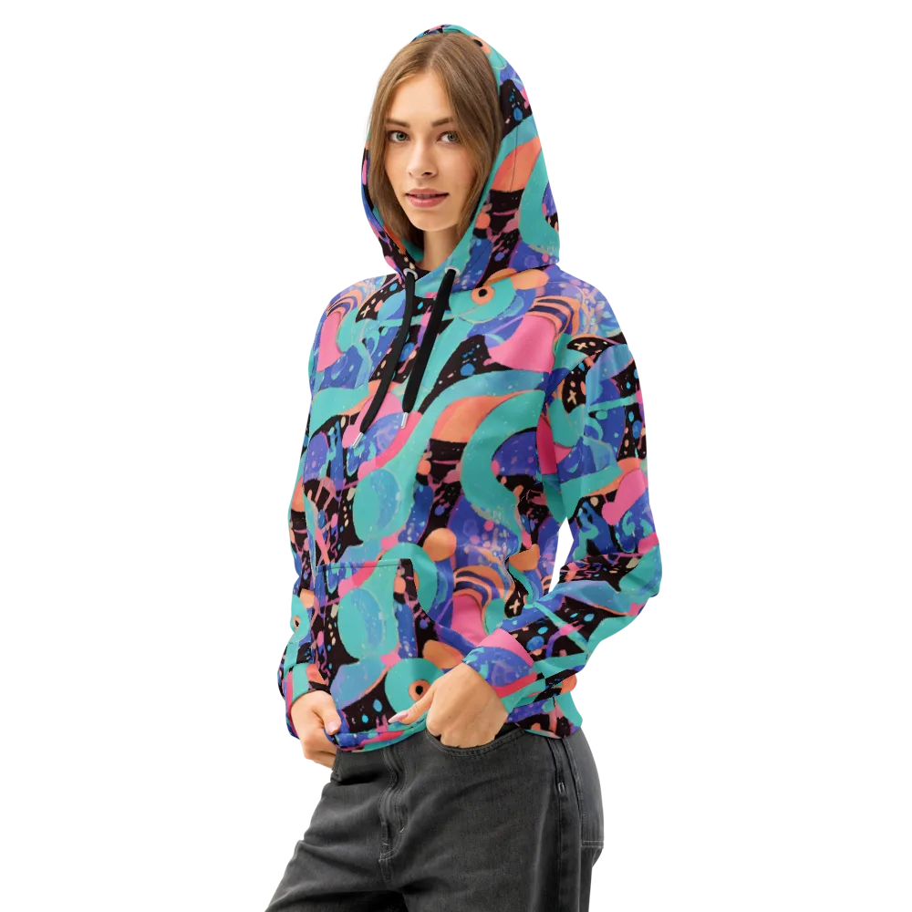 Candy Orbit on Cotton Hoodie — Left Front