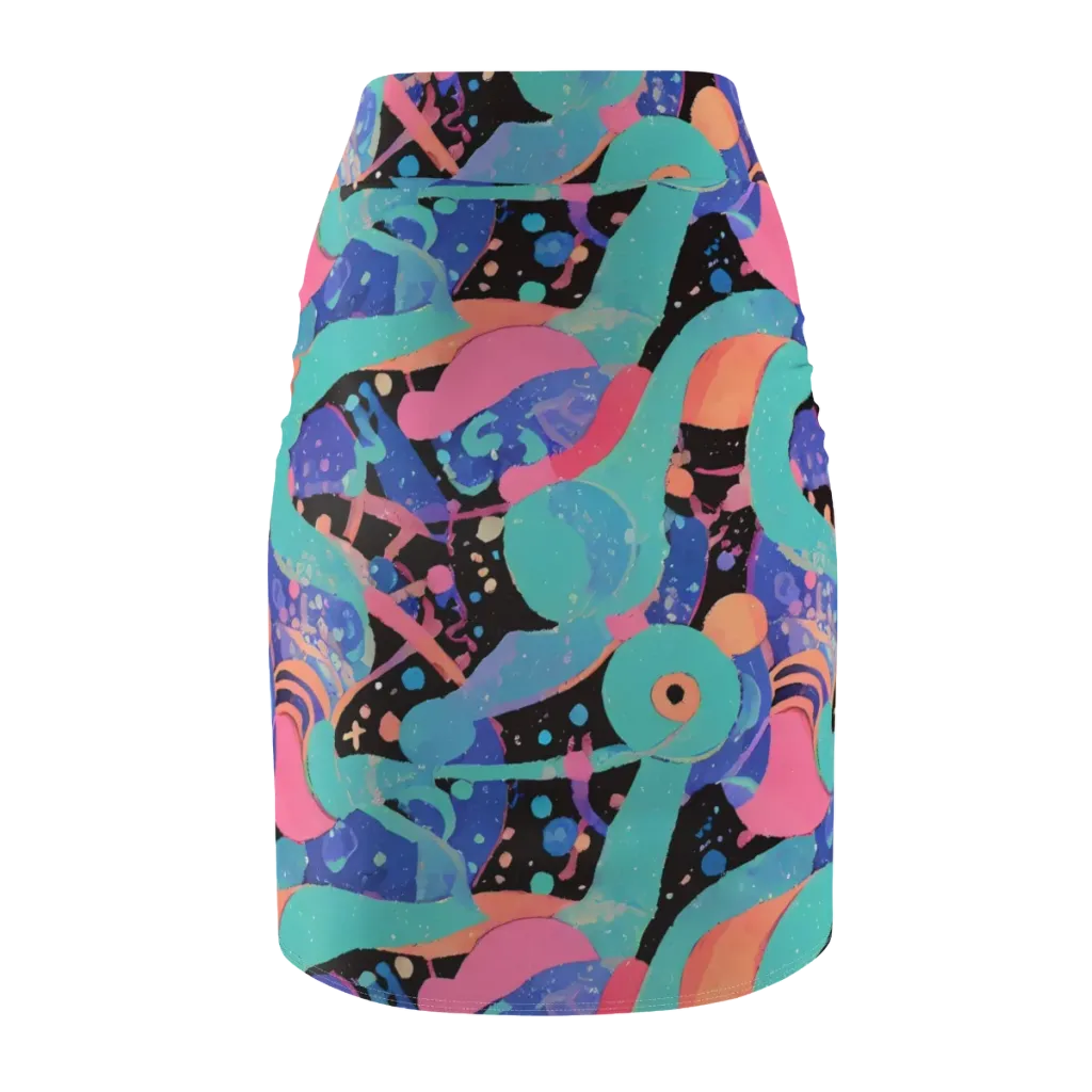 Candy Orbit on Pencil Skirt — Back