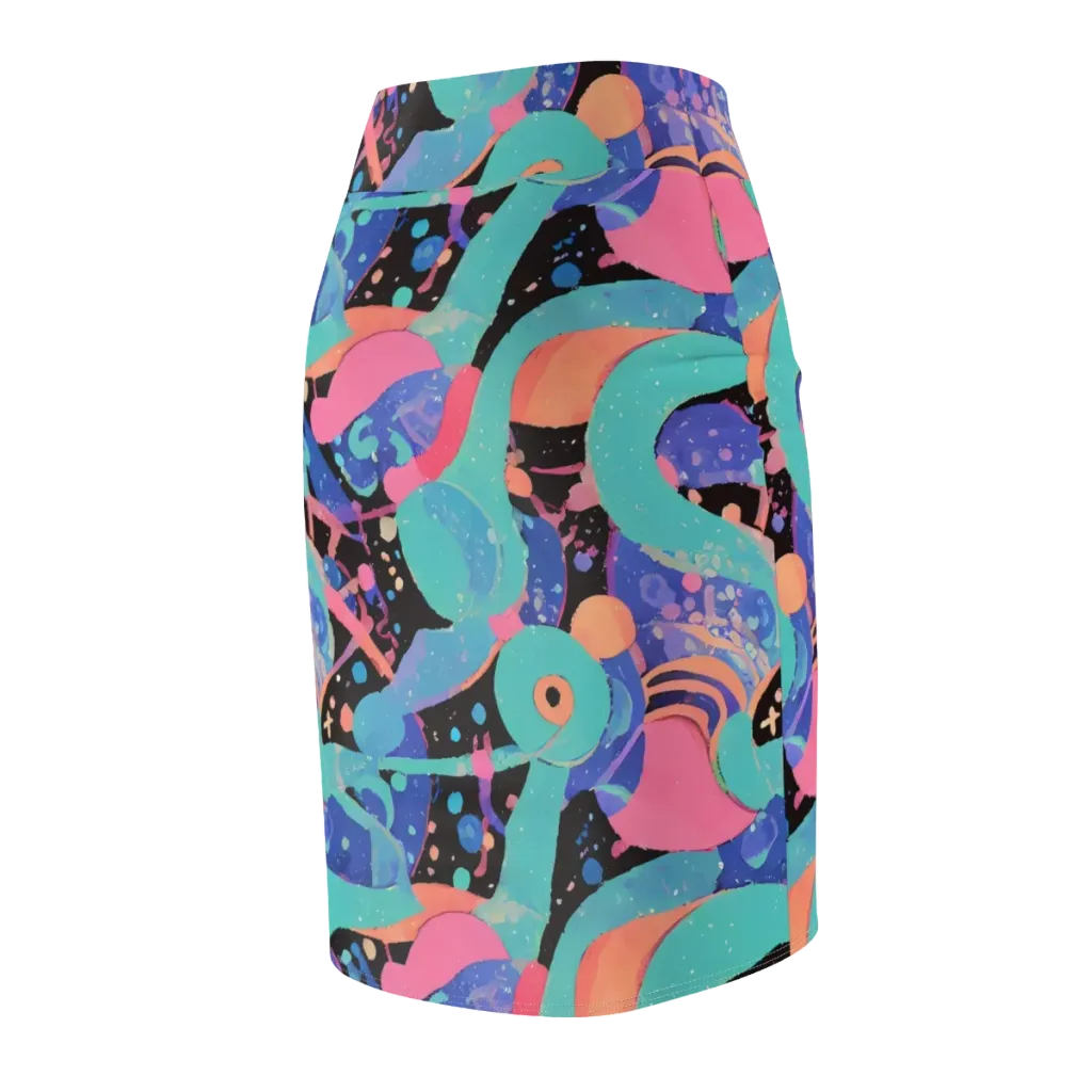 Candy Orbit on Pencil Skirt — Back Side