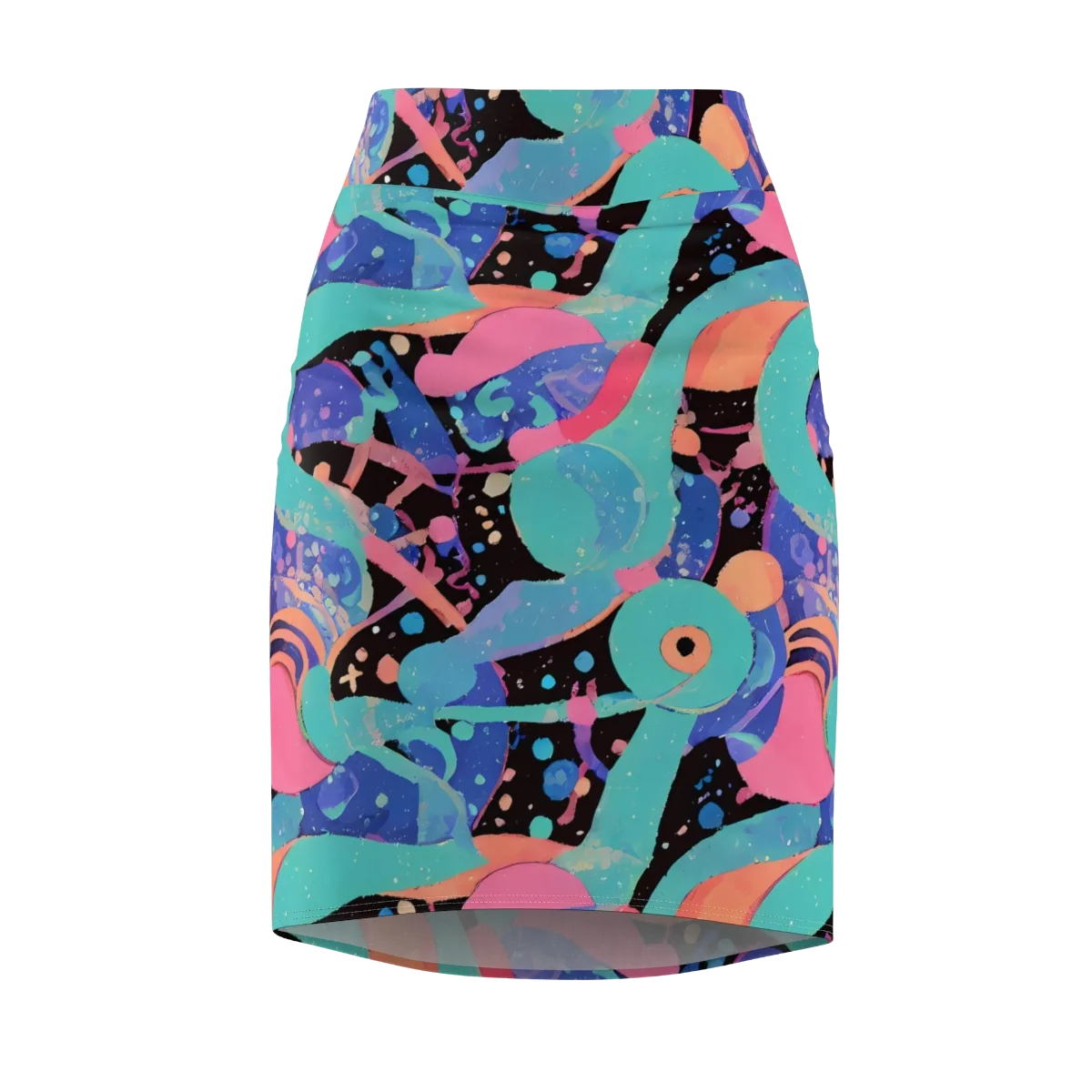 Candy Orbit on Pencil Skirt — Front
